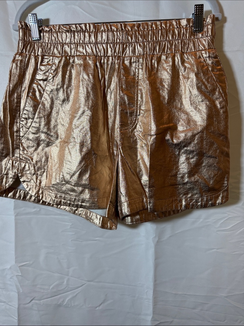 a new day Metallic Rose Gold High-Waist Elastic Shorts